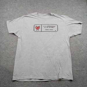 Cannabox Shirt Mens Large Gray Its Dangerous To Go Alone Heart Graphic Tee
